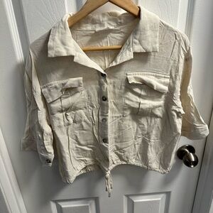 Sage Cream Textured Fabric